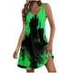 thumbnail image 1 of Vestido de Verano para las Mujeres Impresión de la Moda Bolsillo sin Mangas Cuello en V, Vestido Casual para la Playa Y Diario, 1 of 5