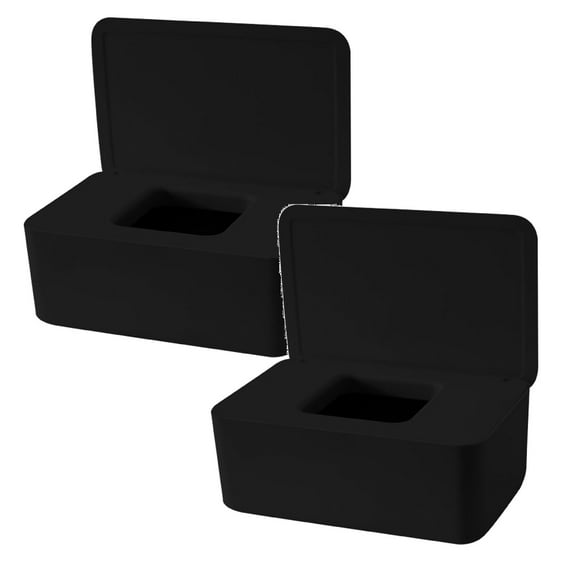 2Pcs Baby Wipes Dispenser Wipe Holder For Baby Adult Keeps Wet Tissue Fresh Wipes Flushable Wipe Container With Sealing Design Lid Storage Containers