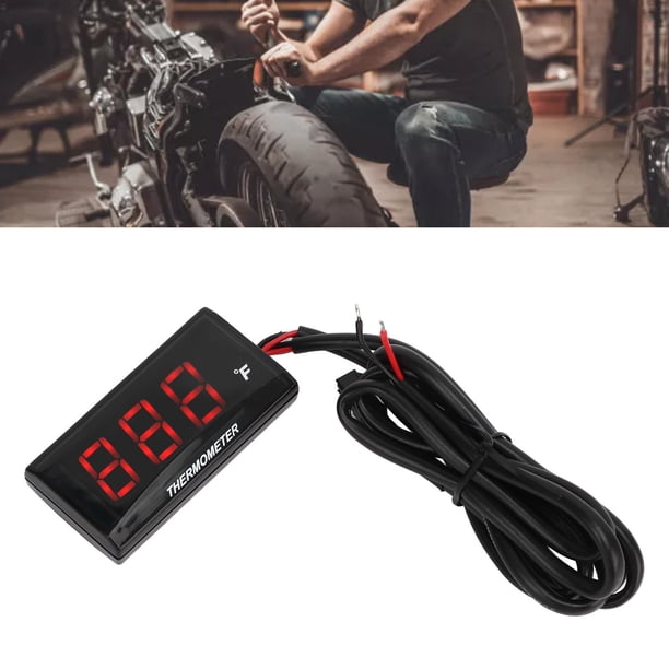 Medidor de Temperatura del Agua de la Motocicleta Termómetro LCD de la Motocicleta Medidor de Temperatura del Agua Ultrafino Impermeable con Adaptador de Bujía de 10 Mm DC12V ANGGREK Otros