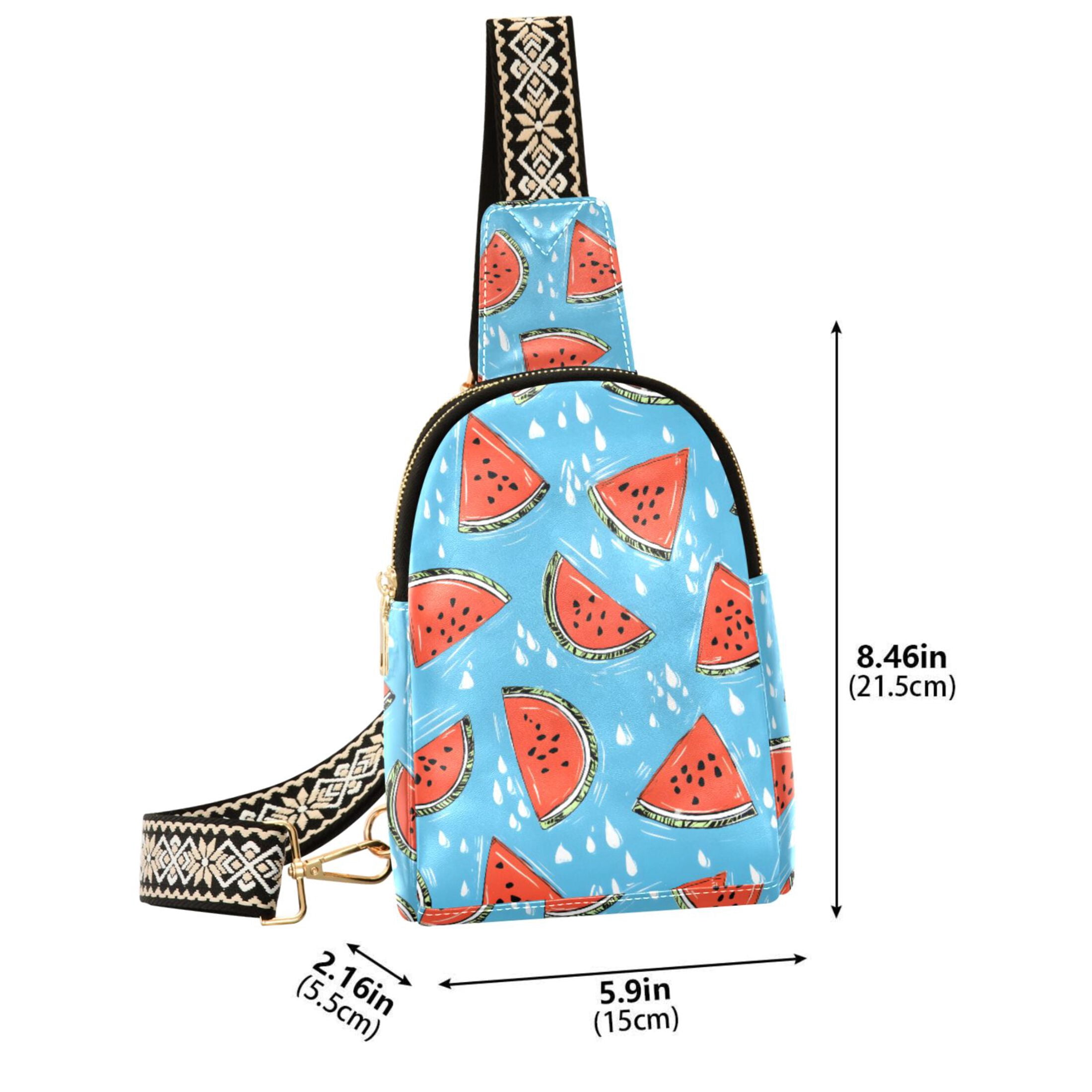 ALAZA Watermelon Cute Sling Bag for Women Men Waterproof Crossbody Chest Bags