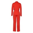 thumbnail image 2 of safuny Women's Business Work Suits Sets 2 Piece Causal Bandage with Pocketfor Women Summer Solid Color Workout Outdoors Trousers Long Sleeve Red L, 2 of 3