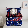 thumbnail image 5 of Manfei Baseball Queen Comforter Set,Rustic Usa Flag Comforter Sets Queen,Red Black Stripes Decor,Black Reversible,3pcs,1 Comforter and 2 Pillowcases, 5 of 7