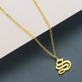 thumbnail image 2 of Giorgio Bergamo Stainless Steel Yellow Gold Plated Gothic, Old English Intial A - Z Letter Pendant Mens Womens Necklace, Gold, S, 2 of 7