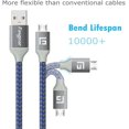 thumbnail image 2 of Micro USB Cable 10ft,Fasgear 3 Pack Fast Charging Android Charger USB 2.0 High Speed Data Transfer Nylon Braided Compatible for Galaxy S7, PS4, Speaker, Micro USB Devices,3m(Blue,Gold,Rose), 2 of 8