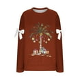thumbnail image 5 of Cmfcve Xmas Sweatshirts for Woman Plus Size Christmas Tree Bow Comfortable Holiday Tops Solid Color Drop Shoulder Pullover Cute Apparel, 5 of 5