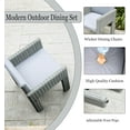 thumbnail image 6 of Guyou Rattan Patio Dining Chairs, Outdoor Wicker Chairs Set of 2, Modern Patio Metal Chairs for Dining Table, Outdoor Patio Chair with Cushions for Garden, Grey, 6 of 7