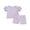 Purple, variant on Suealasg Toddler Girl 2 Piece Summer Outfit Short Sleeve Floral Print T-Shirt Tops +Elastic Waist Shorts 6M 1T 2T 3T 4T Kids Baby Girls Casual Clothes