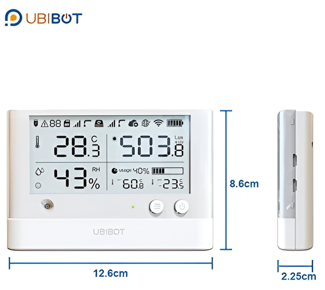 UbiBot WS1 Pro WiFi Temperature Humidity Monitor, Wireless Temperature Sensor, Refrigerator Thermometer, Temperature Data Logger, Hygrometer, Android & iOS App 2.4GHz WiFi, no hub Required, IFTTT