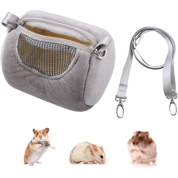 Dwarf Hamster Carrier Bag Portable Cylinder Warm Outdoor Bag with Adjustable Single Shoulder Strap