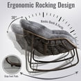 thumbnail image 3 of HONEY HOME Outdoor Papasan Rocking Chair, Oversized Indoor Rocking Chair with Cushion, Rattan Wicker Egg Chairs with Steel Frame, Porch Rocker Chairs Furniture for Garden Lawn Bedroom Living Room, 3 of 7