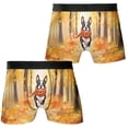 thumbnail image 3 of Welcome Fall Boston Terrier Strolling Through the Autumn Maple Forest All Over Print Boxer Briefs Underwear for Men Dad Gentleman Dog Lover Gifts - 12012, 3 of 6