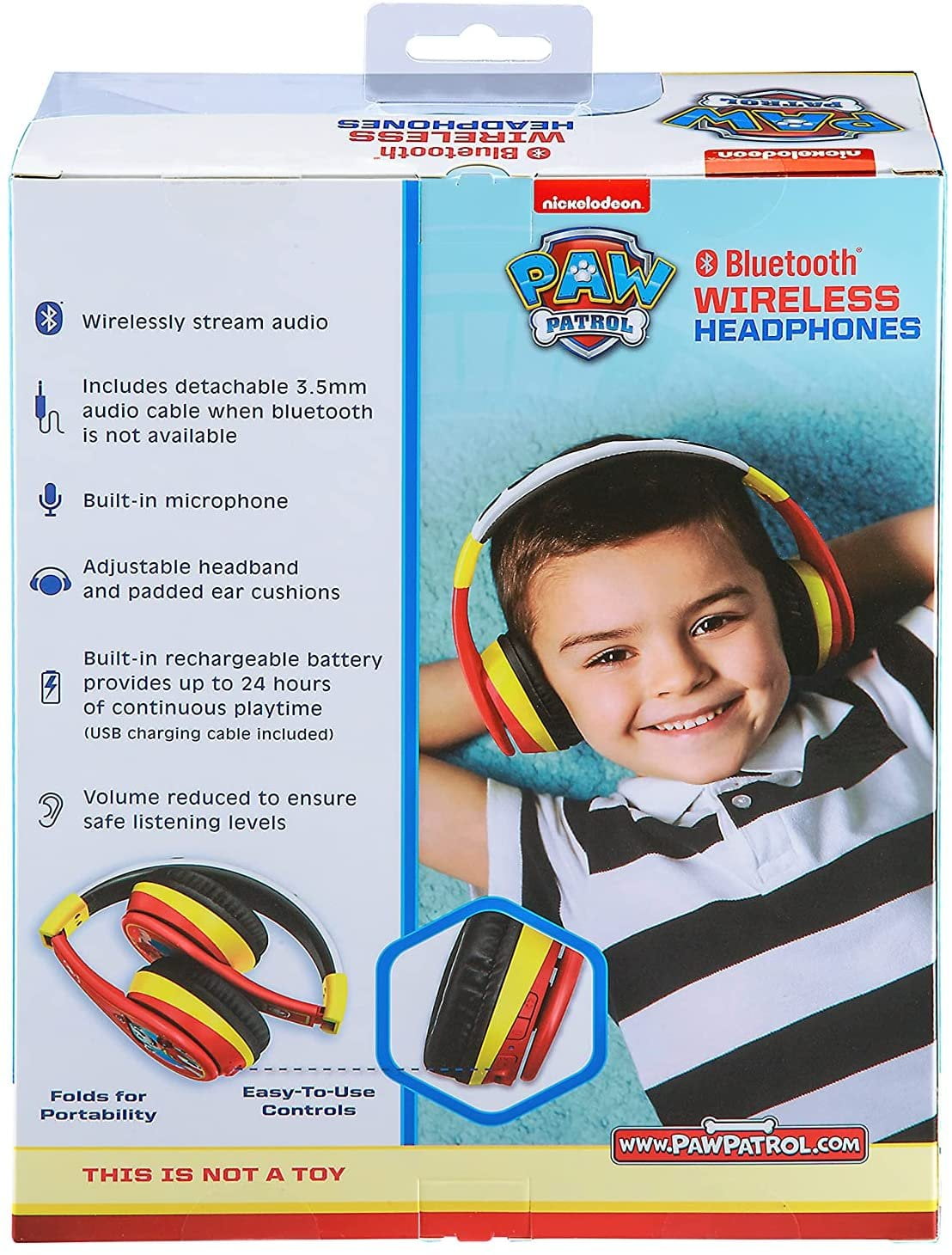 ekids Paw Patrol Bluetooth Headphones for Kids, Wireless Headphones with Microphone