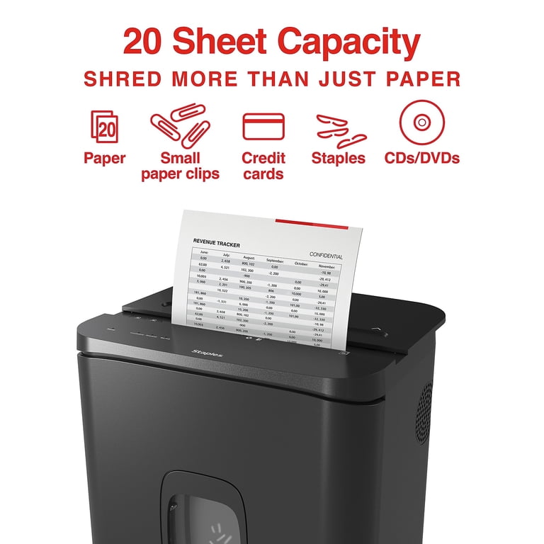 Staples, Micro-Cut Shredder, ST62155, 20-Sheet Commercial