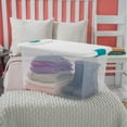 thumbnail image 3 of Sterilite 64 Quart Clear Plastic Storage Bin with White Latch Lid, 24 Pack, 3 of 12