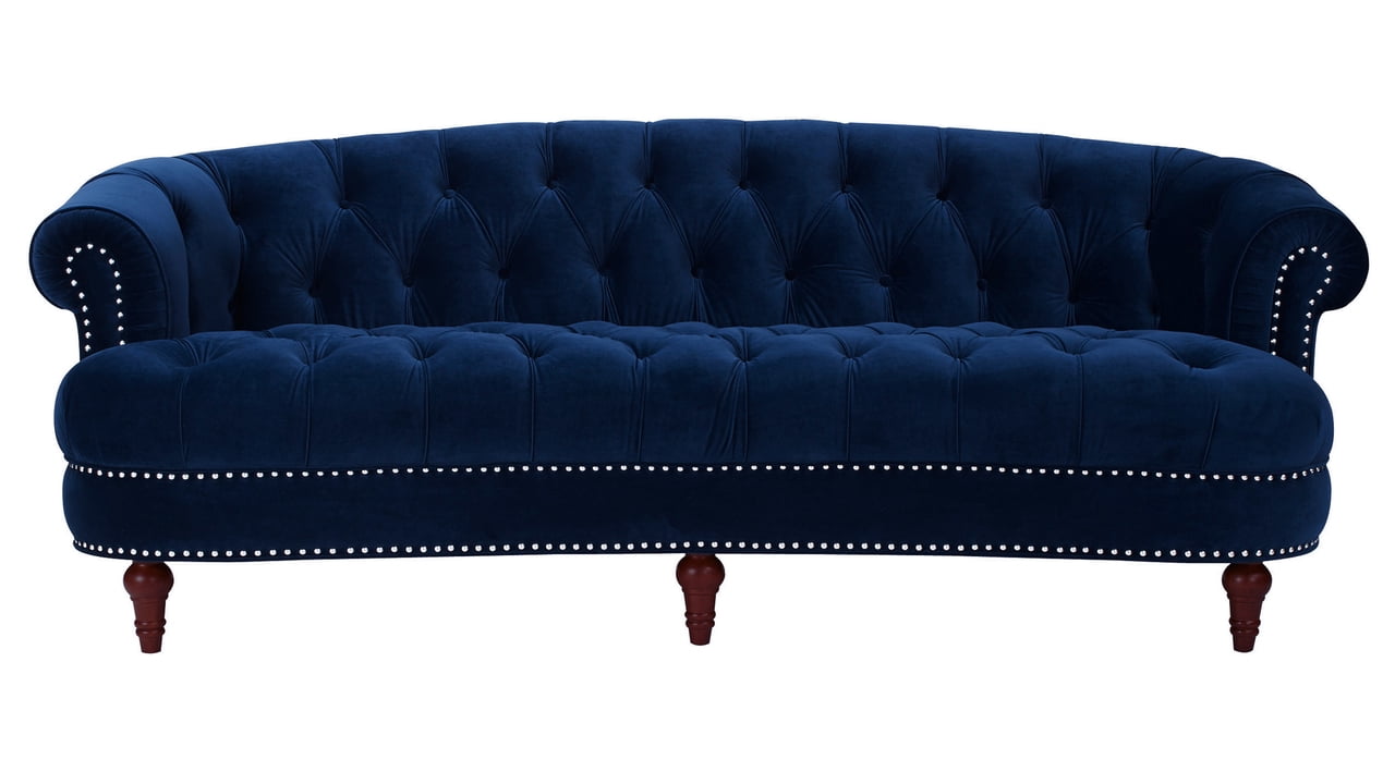 La Rosa Victorian Chesterfield Sofa Tufted, Navy Blue