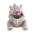 thumbnail image 3 of Estatua de elefante, escultura de resina, adorno de mesa, figura de boda para sala de estar Sosteniendo una flor9x13cm, 3 of 9