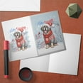 thumbnail image 3 of Hello Winter Mastiff Smiling in Red Scarf Hat Welcome Christmas 5x7in Folded Greeting Card Mastiffs Dog Lover Gifts Idea Single Note Card with Envelope - 00017, 3 of 5
