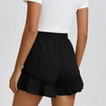 thumbnail image 6 of Women's Elastic Waist Solid Color Skorts with Pockets, Shorts for Women, Summer Casual Shorts with Bow-Knot, Lightweight Outdoor Athletic Gym | UKHCCC,Black L, 6 of 8