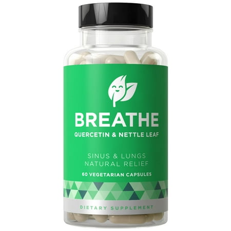 Sinus Buster Headache Formula (BREATHE Sinus & Lungs Breathing - Fact-Acting Strength, Seasonal Protection, Nasal Congestion, Bronchial Wellness - Non-Drowsy Formula with Quercetin & Nettle Leaf - 60 Vegetarian Soft)