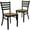 Cherry Wood Seat/Black Metal Frame, variant on Flash Furniture 2 Pack HERCULES Series Black Ladder Back Metal Restaurant Chair - Black Vinyl Seat