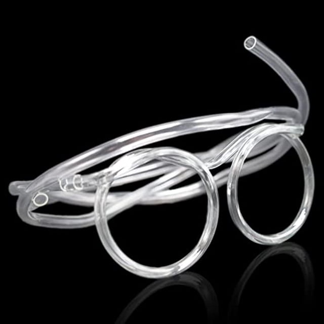 Szxmdkh Paquete de 1 pajita reutilizable, pajitas para anteojos, pajitas divertidas y locas, pajitas para beber novedosas, pajitas para niños, fiesta Ann