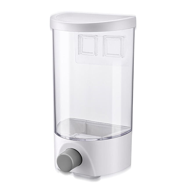 Wosthever Dispensador de granos, caja de cereales de pared de cocina para el hogar, contenedor de almacenamiento de alimentos montado, ventana 1L