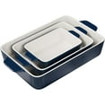 thumbnail image 4 of Kook Ceramic Bakeware Set, Casserole Dish For Cooking, Set of 3, Navy, 4 of 4