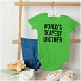 thumbnail image 4 of Worlds Okayest Brother Funny Siblings Bodysuit Jumper Boys Infant Baby Brisco Brands 12M, 4 of 6