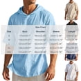 thumbnail image 2 of Guluxicc Men's Linen Hoodie Shirts Short Sleeve Athletic Shirts for Everyday Gym Workout Summer Casual Outfits, 2 of 8