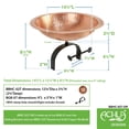 thumbnail image 4 of Achla BBHC-02T-OR Hammered Birdbath with Over Rail Bracket, Solid Copper & Black, 4 of 4
