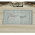 thumbnail image 1 of Asian Decorative Rug, Pastel Ethnic Japanese Waves Pattern Curving Foams Ocean Themed Look, Quality Carpet for Bedroom Dorm and Living Room, 6 Sizes, Pale Seafoam, by Ambesonne, 1 of 1