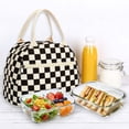 thumbnail image 2 of Insulated Lunch Bag for Men & Women, Reusable Small Cooler Tote for Work, Travel & Picnic, Adult Lunch Box with Compact & Durable,Corduroy Plaid Black, 2 of 7