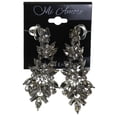 thumbnail image 2 of Drop Dangle Earrings With Crystal Accents Silver-Tone, 2 of 2