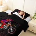 thumbnail image 4 of Manfei Motocross Sport Twin Comforter Sets, Neon Cube Bedding Set, Red and Purple, Reversible 2 Pieces, 1 Comforter and 1 Pillowcase, 4 of 6