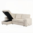 thumbnail image 6 of Modern Minimalist Polyester Sleeper Sectional Sofa 96.1Wx59.3Dx37.4H with Storage & Cup Holders, 6 of 26