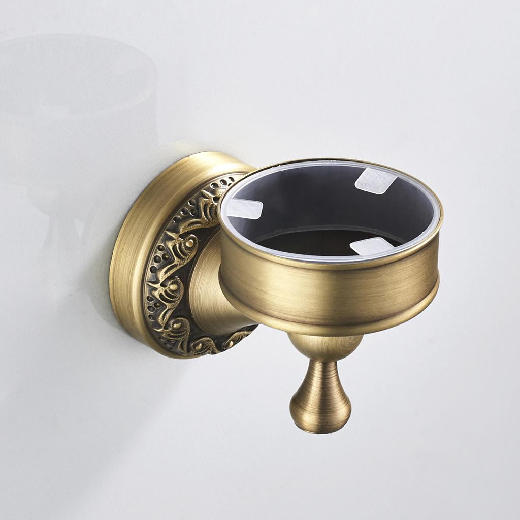 Vintage Brass Wall Mounted Lavatory Toilet Brush and holder Bathroom Tool