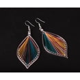 thumbnail image 2 of Pendientes de seda europeos y de moda hechos a mano, pendientes ovalados exagerados, 2 of 8