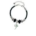thumbnail image 2 of Delight Jewelry Silvertone Small Fairy with Lime Green Wings Wife Celtic Knot Leather Bead Bracelet, 7"+2" Extender, 2 of 4