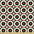 thumbnail image 2 of Ambesonne Retro Fabric by the Yard Upholstery, Concentric Tricolor Rounds, 1 Yard, Vermilion Charcoal Grey, 2 of 5