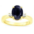 thumbnail image 2 of Star K � 3 Three Stone Oval Genuine Black Sapphire Classic Engagement Promise Ring, 2 of 9