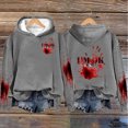 thumbnail image 2 of Womens Fall Winter Oversized Hoodies Fleece Sweatshirts Halloween Graphic Print Long Sleeve Pullover Tops,Gray 2,S, 2 of 5