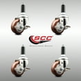 thumbnail image 2 of 3.5 Inch 316SS Maroon Poly Swivel 1-1/8 Inch Expanding Stem Caster Set Brake SCC, 2 of 2