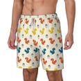 thumbnail image 2 of Uemuo Colorful Squirrel Pattern Mens Swim Trunks Quick Dry Board Shorts with Mesh Lining, Stretch Beach Shorts Quick Dry No-Chafing Board Shorts-Small, 2 of 9