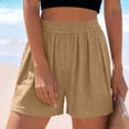 thumbnail image 2 of Oksale Summer Shorts for Women Casual Comfy Knit Shorts with Pockets Stretch Waisted Summer Clothes 2026 Khaki S, 2 of 7