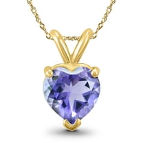 SZUL Women's 14K Yellow Gold 4MM Heart Tanzanite Pendant