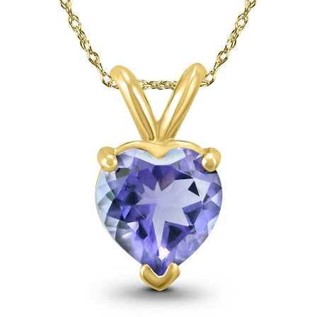 SZUL Women's 14K Yellow Gold 4MM Heart Tanzanite Pendant