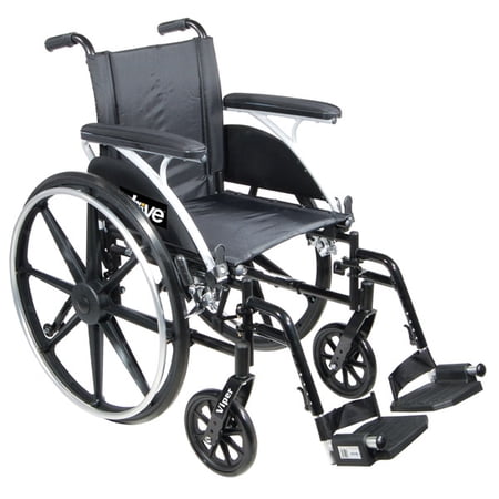 Viper Wheelchair 18-in Seat Flip Back Desk Arm Swing-Away Footrests