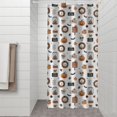 thumbnail image 2 of White Halloween Pumpkin Skull Bat Pattern Shower Curtain 36"x72" ,Bathroom Decorative Shower Curtains Set with 12 Hooks,Modern Waterproof Washable Shower Curtain, 2 of 6