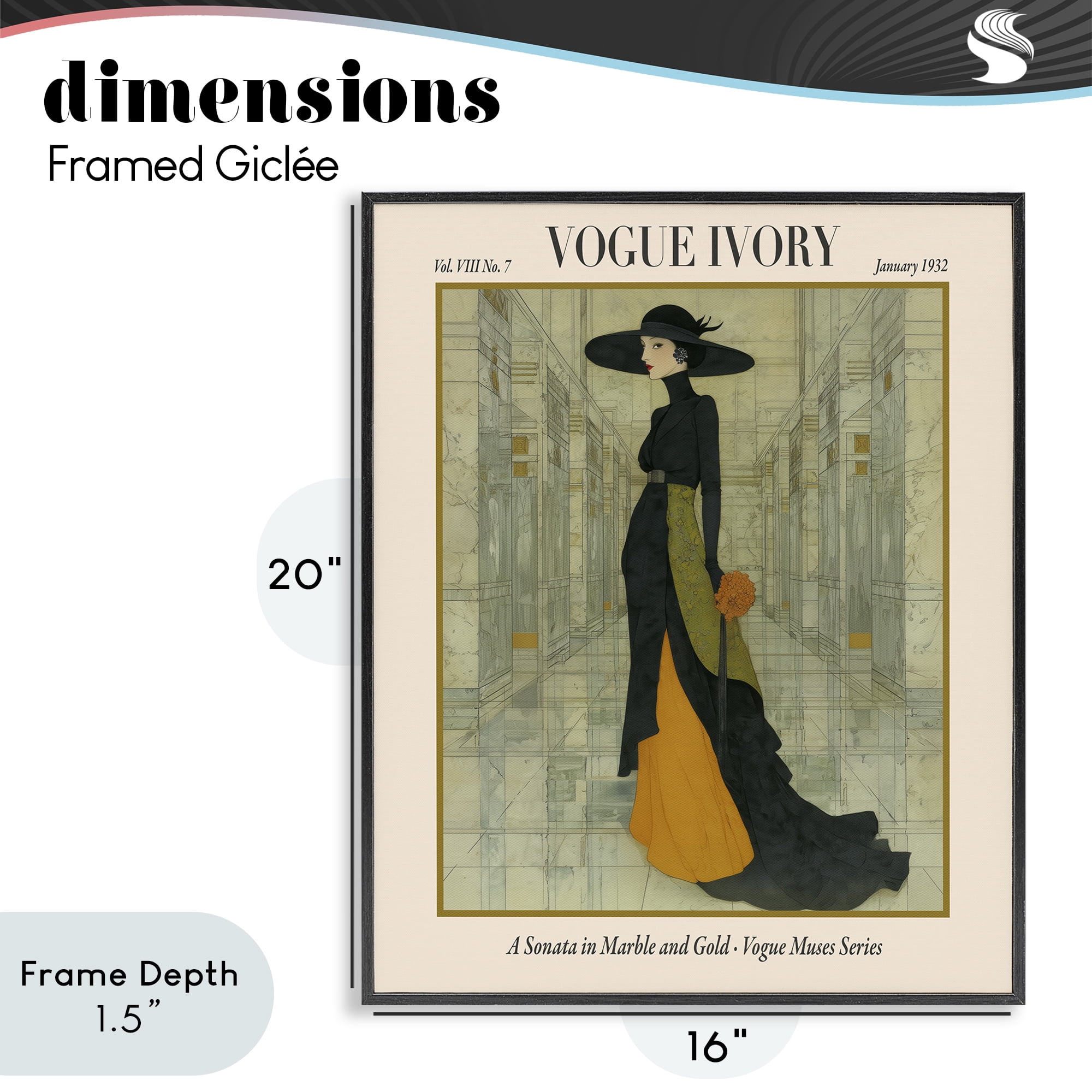 Stupell Industries Ivory Hall Magazine Black Framed Giclee Art, design by A Barefoot Stylist