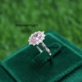 thumbnail image 3 of thejewelryart Oval Lab Pink Sapphire Ring, 925 Sterling Silver CZ Anniversary Ring, Handmade Art Deco Style, Valentine’s Gift Rose Gold 7, 3 of 5